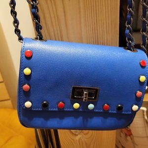 Real leather italian purse with colorful stones